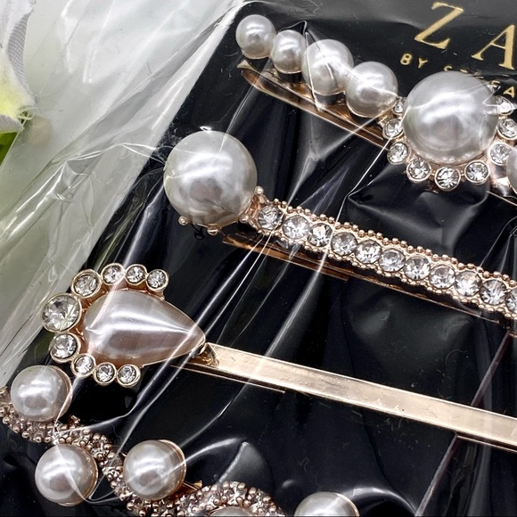 NWT Zaxie Girls Like Pearls Hairpins - Set of 4 - Picture 7 of 9